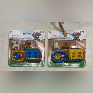 Barbie size puppy and kitten sets. Accessories. Pets
